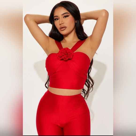 Fashion Nova "My Final Rose πΉ Pant Set" (Red) - Picture 4 of 6